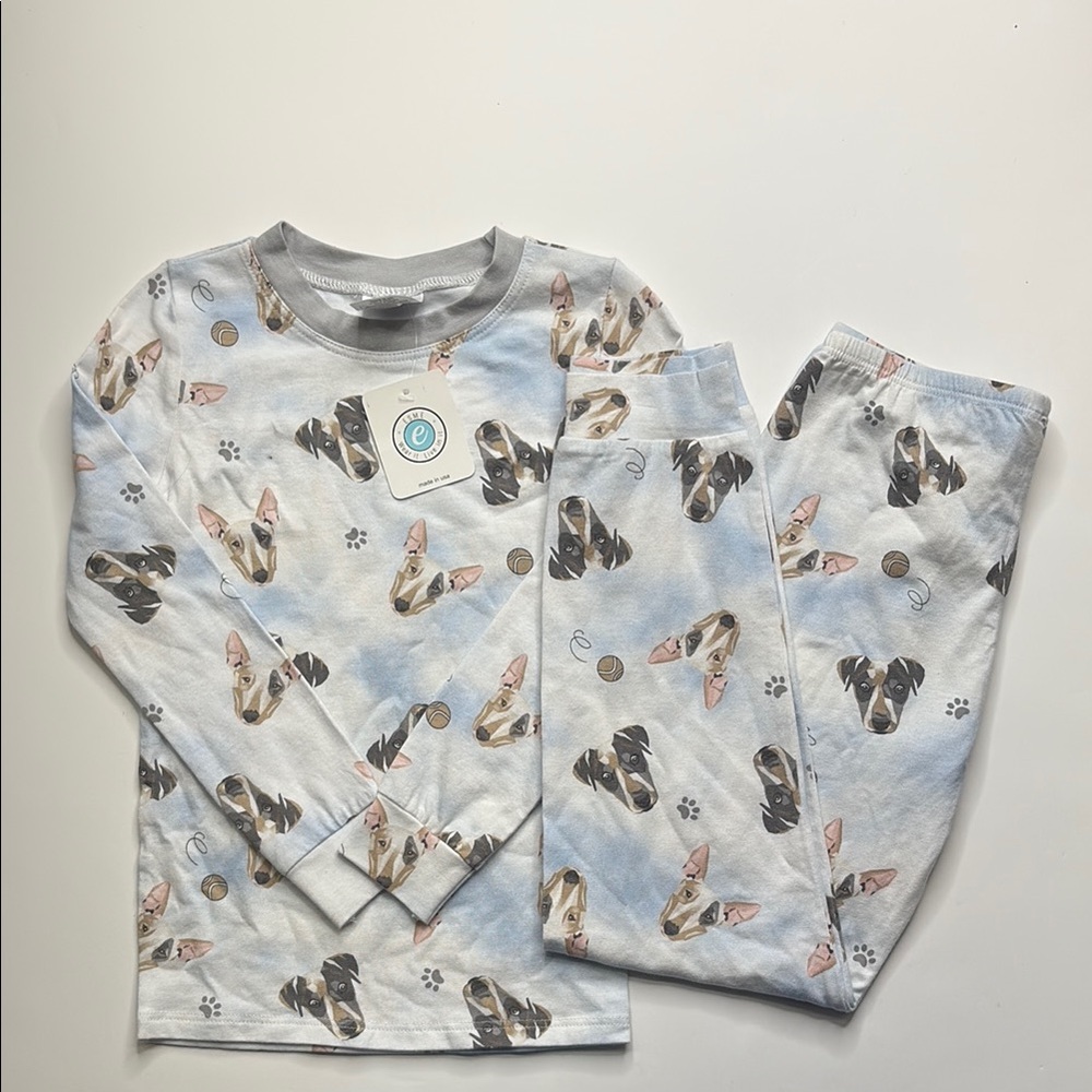 Blue and Gray Pajama Sets with Dog Print